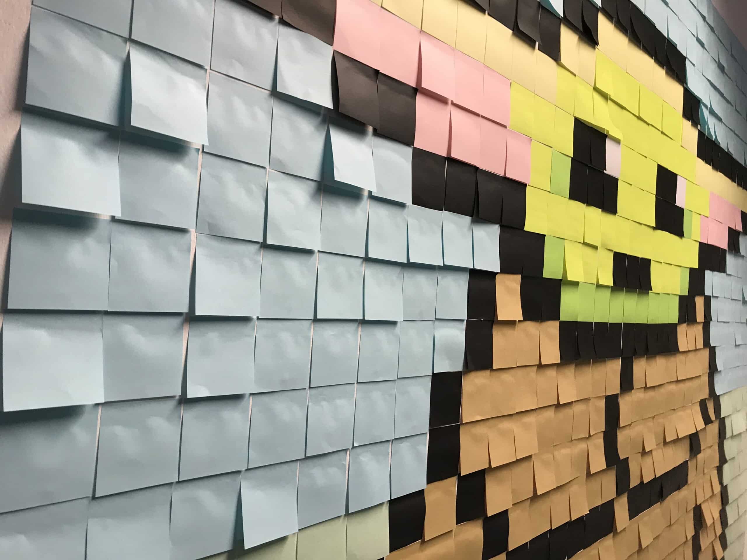 Stop Motion Baby Yoda post-it notes close up