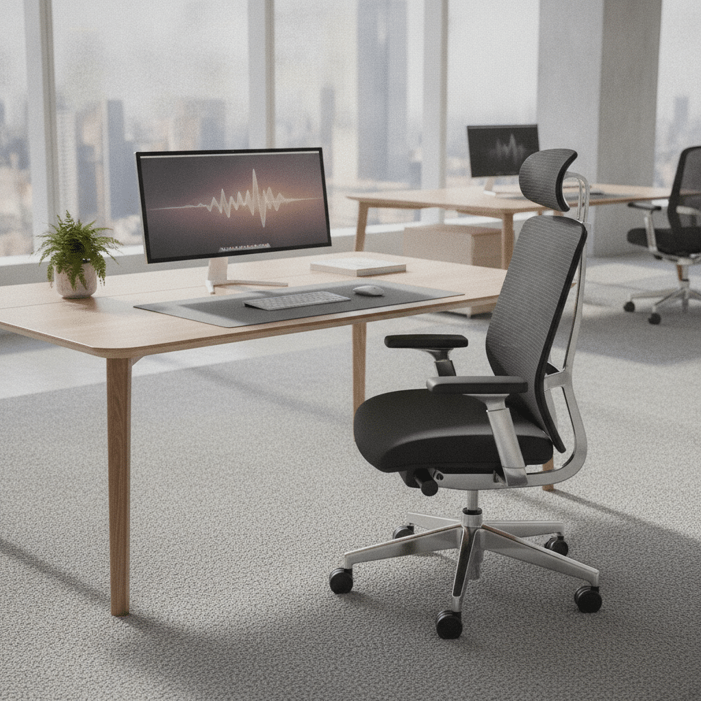 Moderne ergonomische bureaustoel voor comfort op kantoor Afbeelding